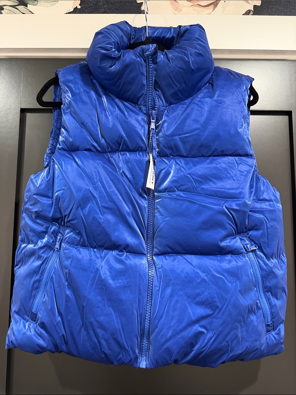 Old Navy Royal Blue Puffer Vest with High Collar